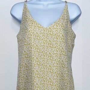NWT Sophisticated Boho Summer Banana Republic Tank Top Yellow/White Women's M